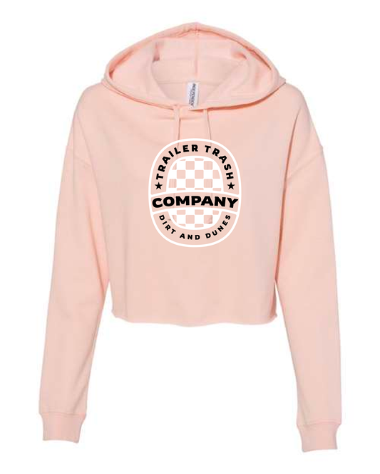checkerboard women's cropped hoodie