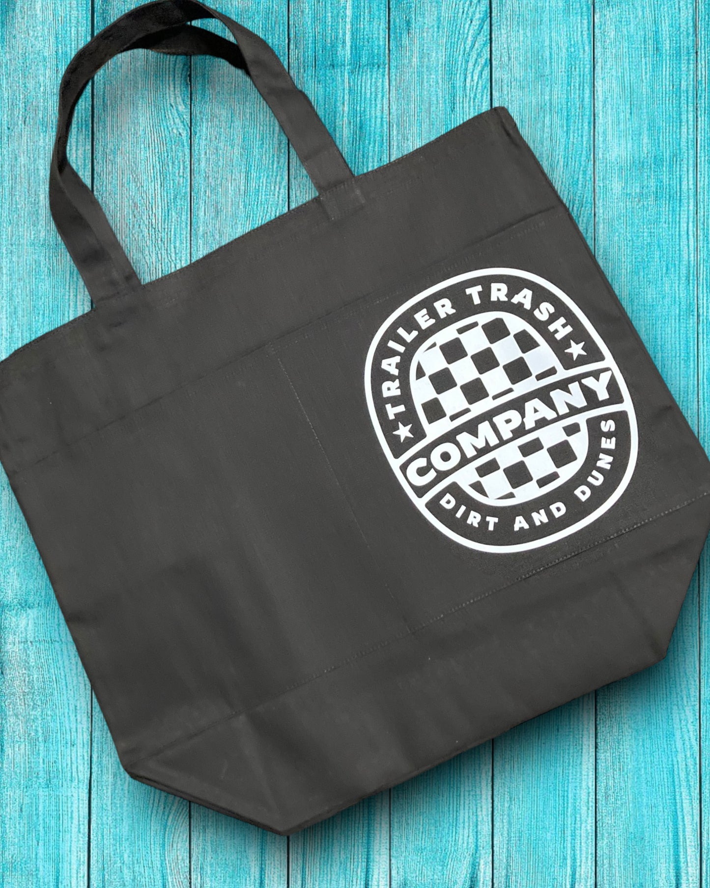 checkered beach bag