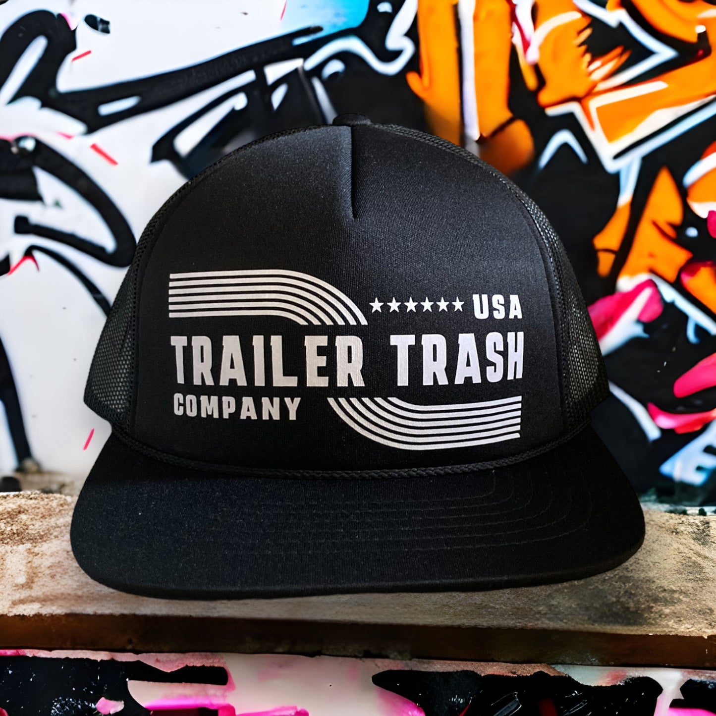 Foam Trucker Hat - Retro Trail Trash Company Logo