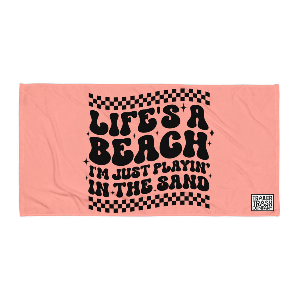 checkerboard beach towel